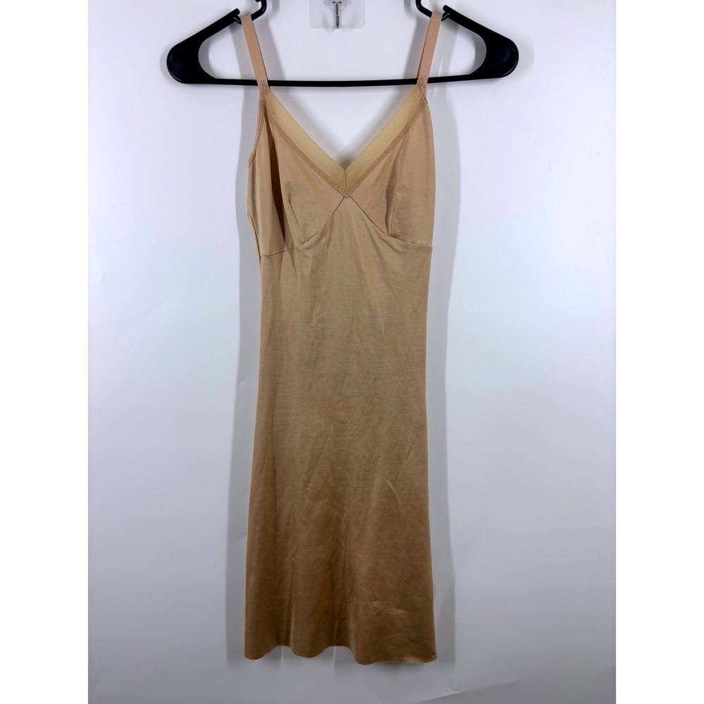 Spanx Shaping Nude Beige Full Slip V-Neck Adjustable Straps Small